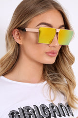 Yellow Tint Lens Metal Frame Sunglasses - Kodie-Sunglasses