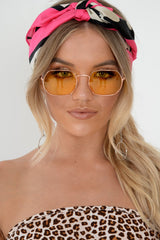 Yellow Tinted Metal Frame Sunglasses - Maevis-Sunglasses