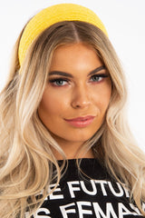 Yellow Woven Wide Headband - Aaisha-Hair