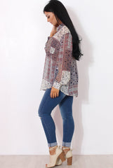 Yuno Lilac Paisley Print Shirt-Shirts