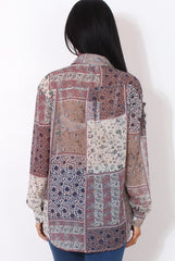 Yuno Lilac Paisley Print Shirt-Shirts