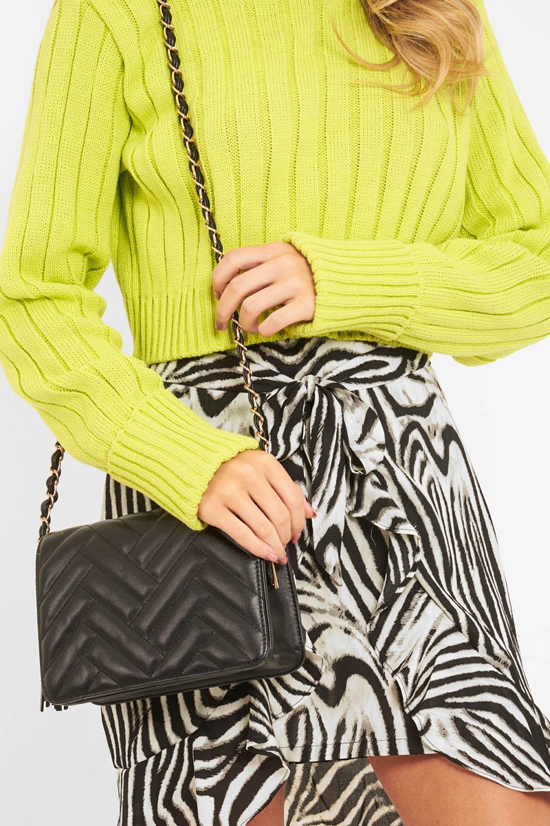Zebra Print Frill Tie Front Mini Skirt - Daizee-Skirts