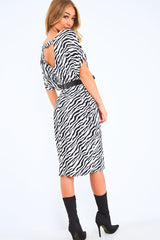 Zebra Slinky Midi T-Shirt Dress - Cambriella-Dresses