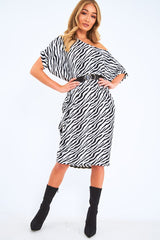 Zebra Slinky Midi T-Shirt Dress - Cambriella-Dresses
