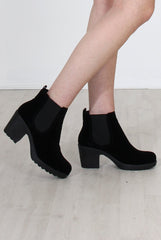 Zoeey Black Suede Platform boots-Boots