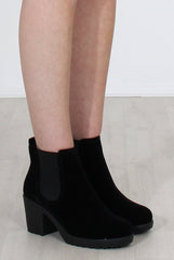 Zoeey Black Suede Platform boots-Boots