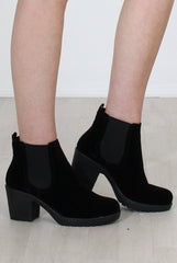 Zoeey Black Suede Platform boots-Boots