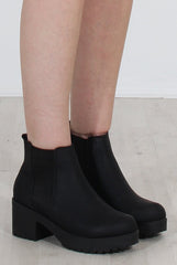 Zohey Black PU Ankle Boots-Boots