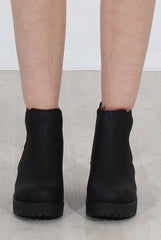 Zohey Black PU Ankle Boots-Boots