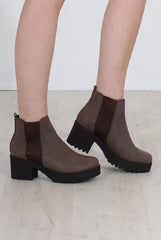 Zohey Brown Ankle Boots-Boots