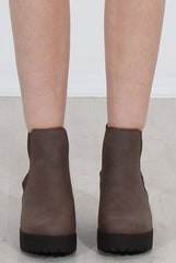 Zohey Brown Ankle Boots-Boots