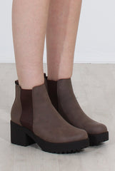 Zohey Brown Ankle Boots-Boots