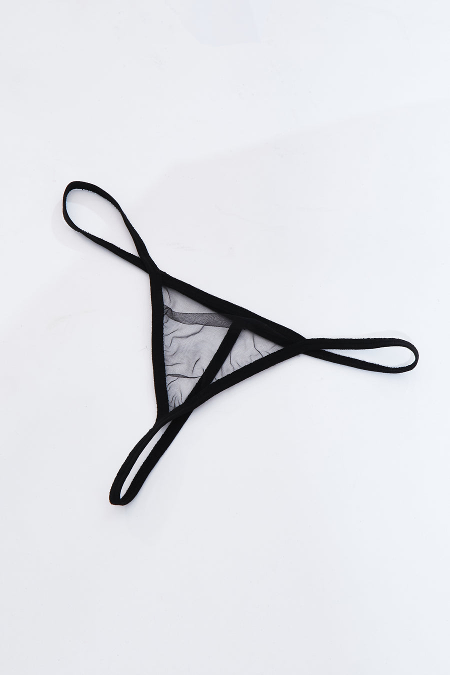 Black Mesh Belted Lingerie Robe Set - Dani