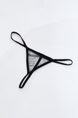 Black Mesh Belted Lingerie Robe Set - Dani