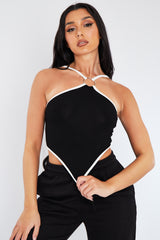 Black Ring Detail Bandana Crop Top - Brooklyn