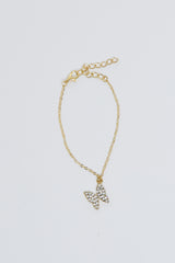 Gold Butterfly Pendant Bracelet - Ivana