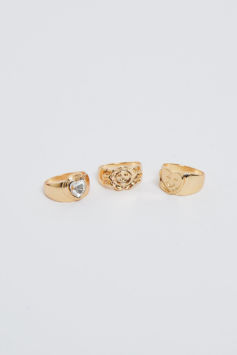 Gold Statement Ring Pack - Janae