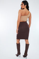 Chocolate Jersey Midi Skirt - Aileen