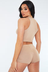 Stone Jersey Racerback Crop Top - Bailey