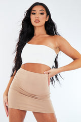 Stone Jersey Bodycon Mini Skirt - Capri