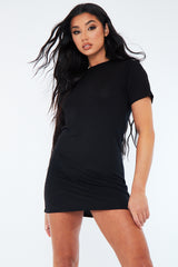 Black Oversized Jersey T-Shirt Dress - Carly