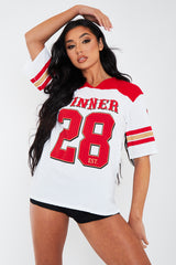 Red Winner Logo Varsity T-Shirt - Kimia