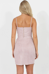 Lilac Lattice Crop Suede Co-ord - Freya