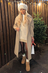 Beige Houndstooth Knit Vest - Hazel