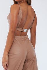 Tan Croc PU Bralette - Raya