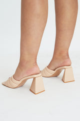 Nude Padded Look Mules - Uma