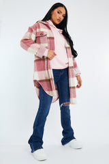 Pink Checked Pocket Front Shacket - Dalani