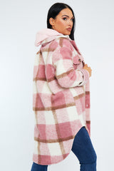 Pink Checked Pocket Front Shacket - Dalani