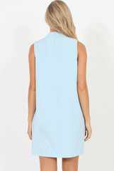 Blue High Neck Cut Out Dress - Nancy