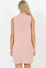 Nude High Neck Cut Out Dress - Nancy