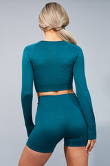Emerald Seamless Gym Crop Top & Shorts Set - Arlo