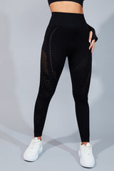Black Cut Out Gym Leggings - Elodie