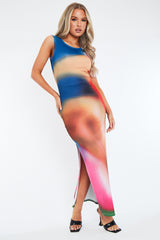 Multi Blur Printed Maxi Dress - Eda