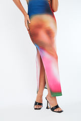 Multi Blur Printed Maxi Dress - Eda