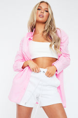 Pink Oversized Button Up Shirt - Eliza