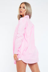 Pink Oversized Button Up Shirt - Eliza
