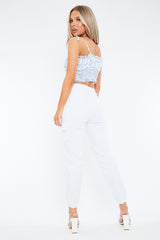 White Cuffed Cargo Trousers - Genesis