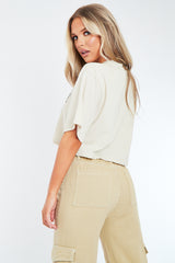 Stone Cropped Los Angeles Print T-Shirt - Jayla