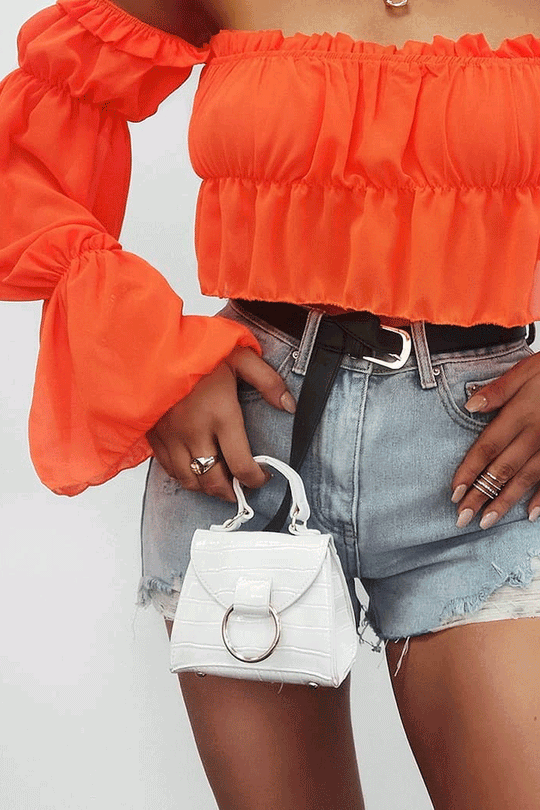 White Circle Buckle Mini Bag - Cela