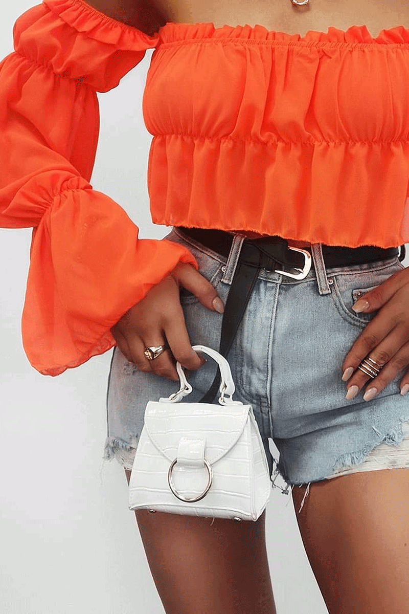 White Circle Buckle Mini Bag - Cela