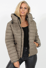 Light Khaki Padded Coat - Zara